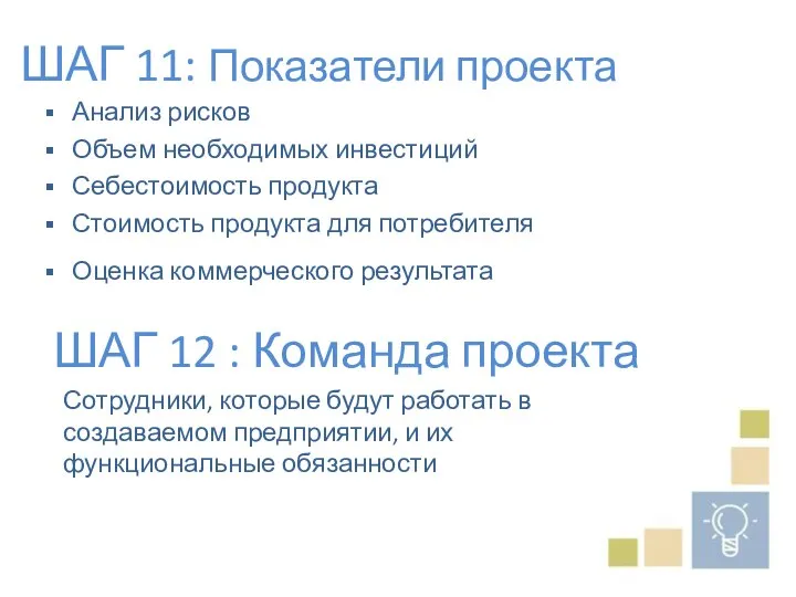 Анализ рисков Объем необходимых инвестиций Себестоимость продукта Стоимость продукта для потребителя