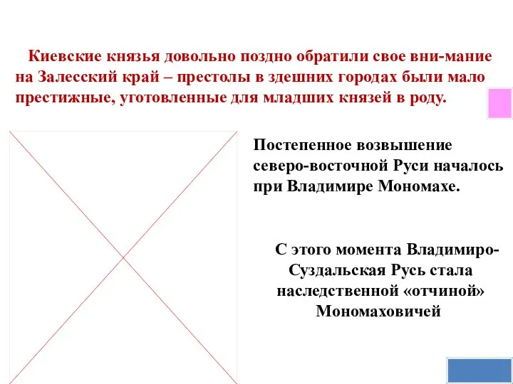 Киевские князья довольно поздно обратили свое вни-мание на Залесский край –