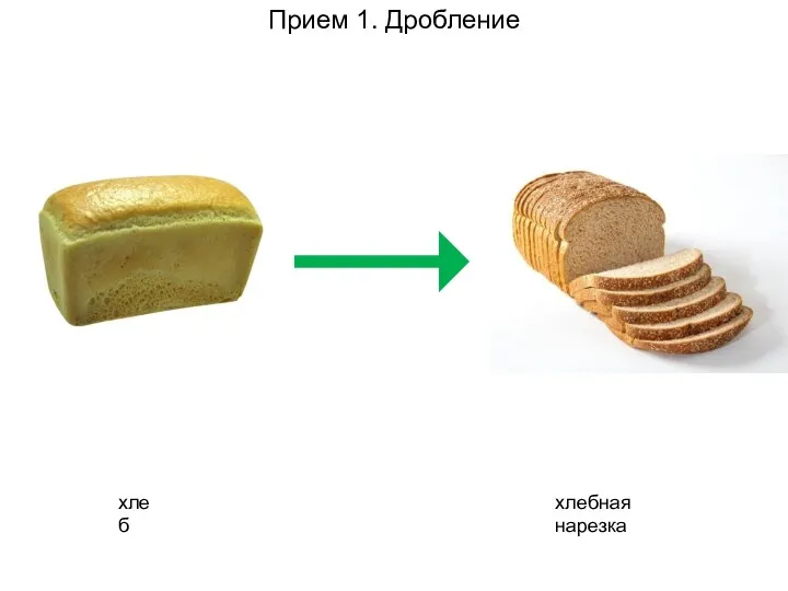 хлеб хлебная нарезка Прием 1. Дробление