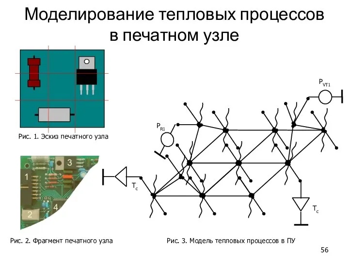 Моделирование тепловых процессов в печатном узле Рис. 2. Фрагмент печатного узла