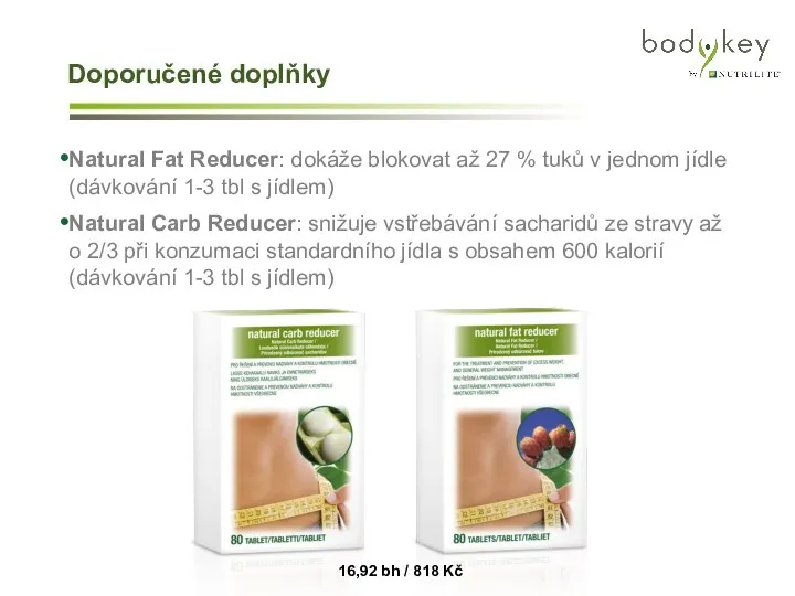 Doporučené doplňky Natural Fat Reducer: dokáže blokovat až 27 % tuků