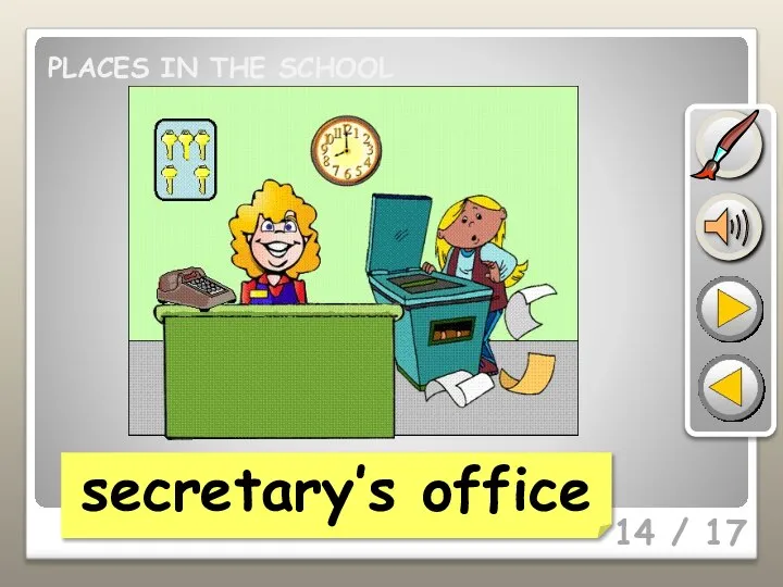 14 / 17 secretary’s office PLACES IN THE SCHOOL