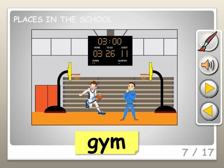 7 / 17 gym PLACES IN THE SCHOOL