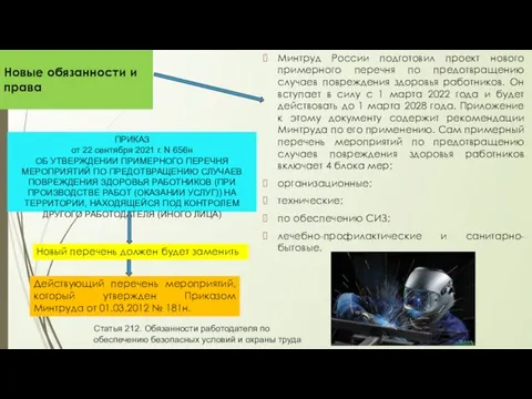 Новые обязанности и права Минтруд России подготовил проект нового примерного перечня