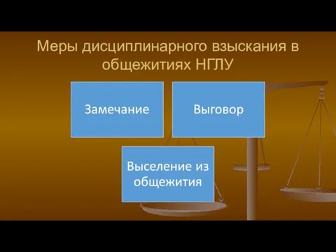 Меры дисциплинарного взыскания в общежитиях НГЛУ