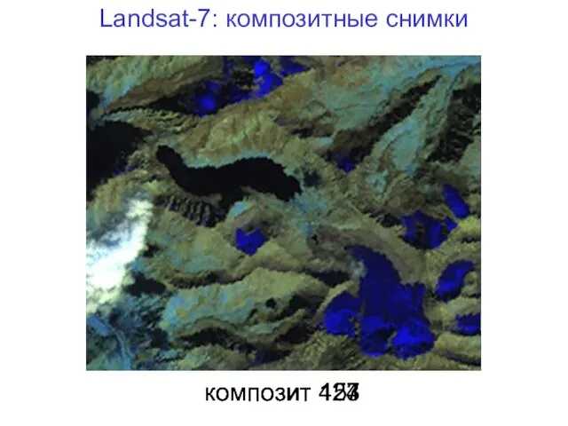 Landsat-7: композитные снимки композит 123 композит 124 композит 457