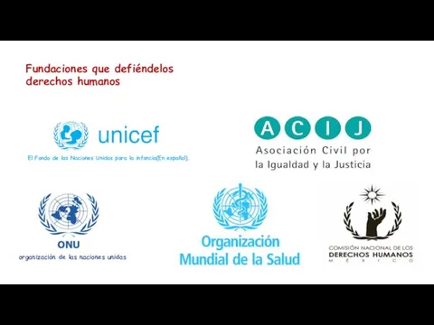 Fundaciones que defiéndelos derechos humanos El Fondo de las Naciones Unidas