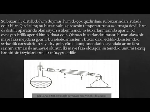 Su buxarı ilə distillədə həm doymuş, həm də çox qızdırılmış su