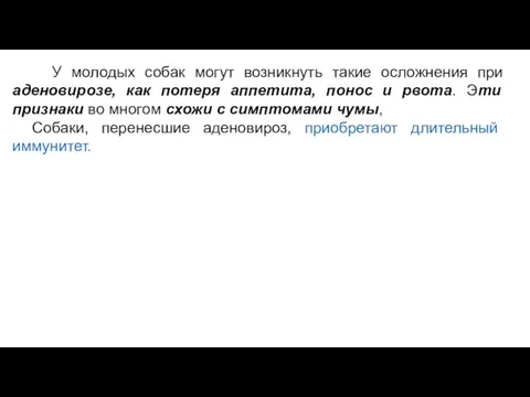 У молодых собак могут возникнуть такие осложнения при аденовирозе, как потеря