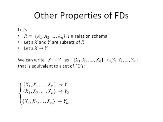 Other Properties of FDs