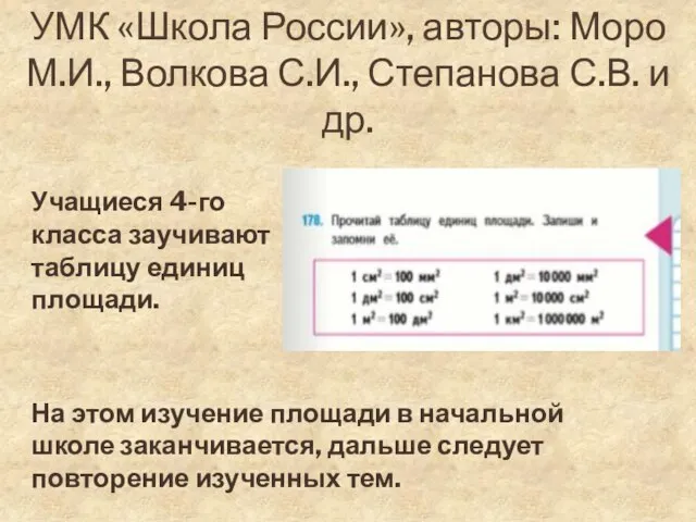 УМК «Школа России», авторы: Моро М.И., Волкова С.И., Степанова С.В. и