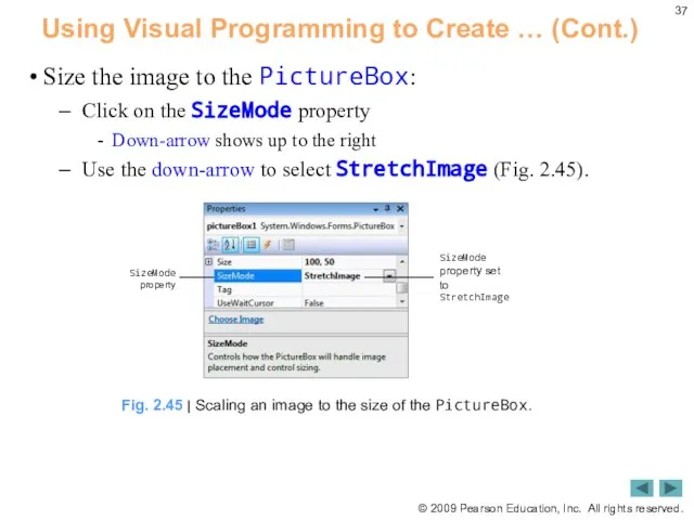 Using Visual Programming to Create … (Cont.) Size the image to