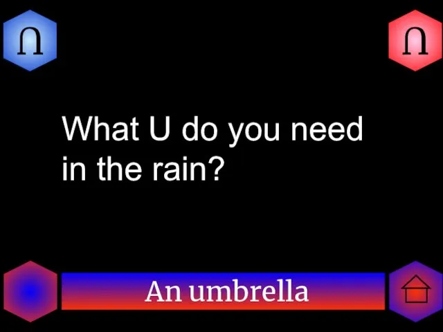 An umbrella U U What U do you need in the rain?