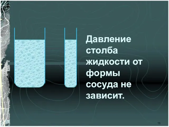 Давление столба жидкости от формы сосуда не зависит.