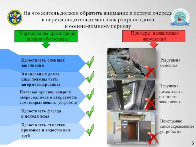 На что житель должен обратить внимание в первую очередь в период