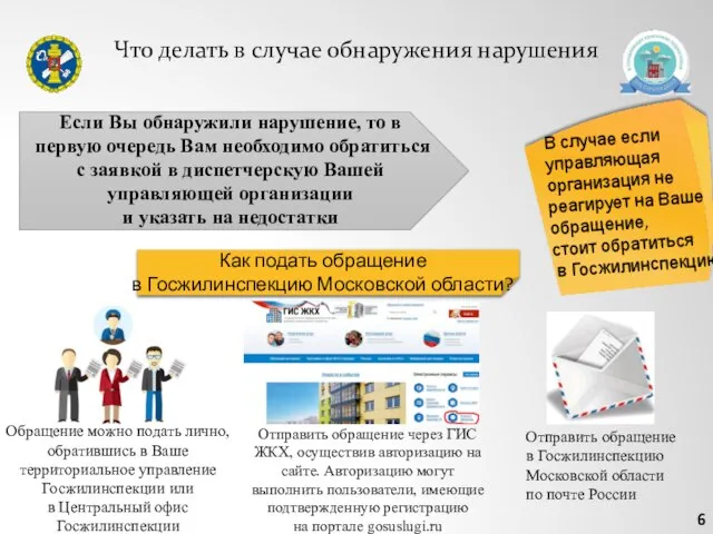 Как подать обращение в Госжилинспекцию Московской области? Что делать в случае