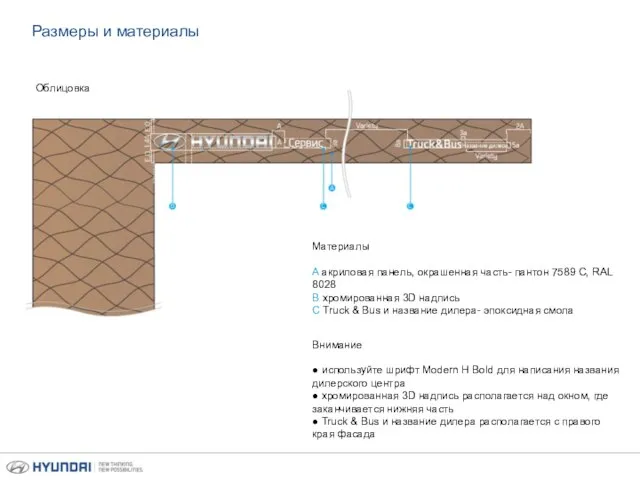 Размеры и материалы Внимание ● используйте шрифт Modern H Bold для