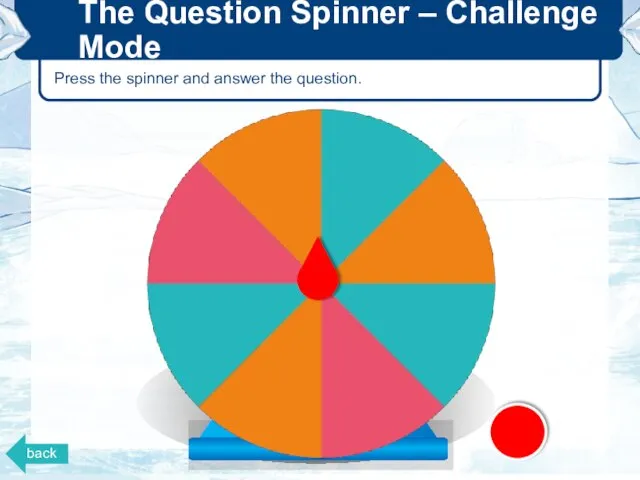 Press the spinner and answer the question. The Question Spinner – Challenge Mode back