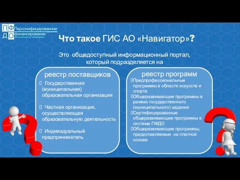 реестр программ Что такое ГИС АО «Навигатор»? Это общедоступный информационный портал,