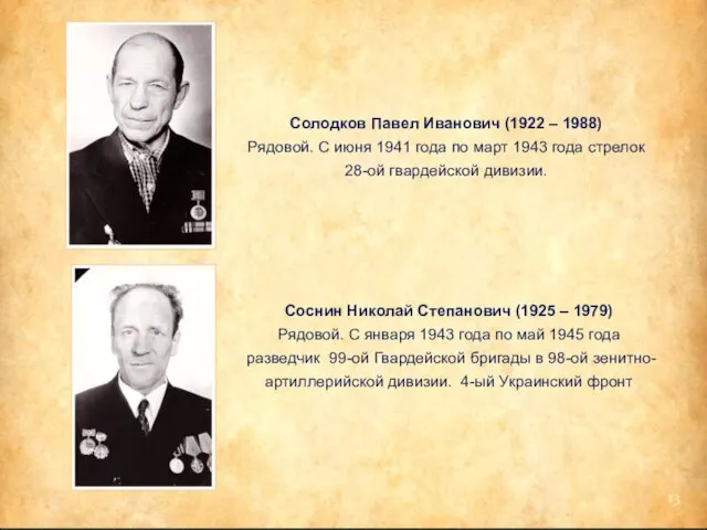 Солодков Павел Иванович (1922 – 1988) Рядовой. С июня 1941 года