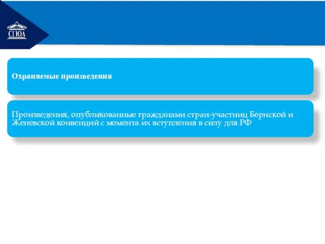 РЕМОНТ Охраняемые произведения Произведения, опубликованные гражданами стран-участниц Бернской и Женевской конвенций