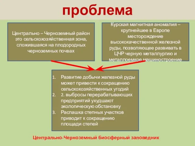 проблема Центрально – Черноземный район это сельскохозяйственная зона, сложившаяся на плодородных