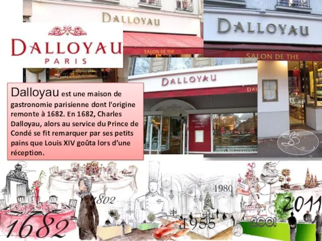 Dalloyau est une maison de gastronomie parisienne dont l'origine remonte à