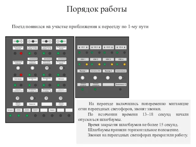 Поезд появился на участке приближения к переезду по 1-му пути На