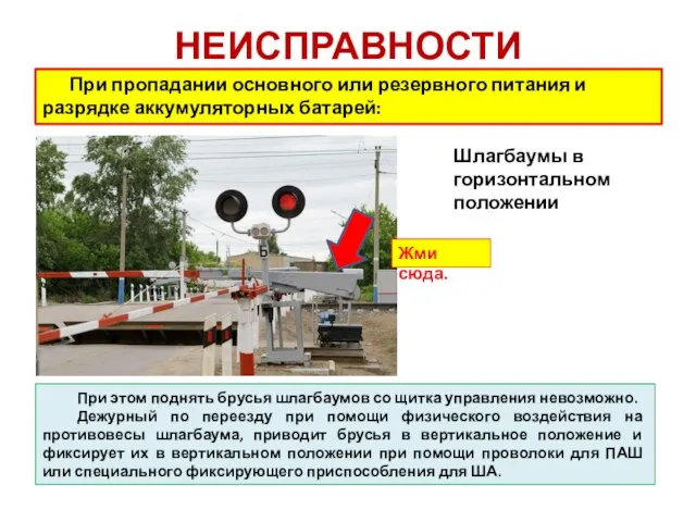 НЕИСПРАВНОСТИ При пропадании основного или резервного питания и разрядке аккумуляторных батарей: