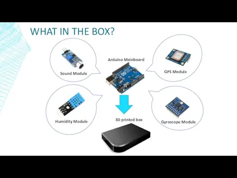 WHAT IN THE BOX? Sound Module Humidity Module Gyroscope Module GPS