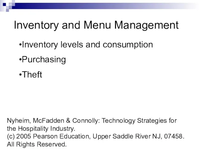 Nyheim, McFadden & Connolly: Technology Strategies for the Hospitality Industry. (c)