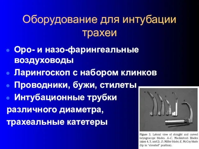 Оборудование для интубации трахеи Оро- и назо-фарингеальные воздуховоды Ларингоскоп с набором