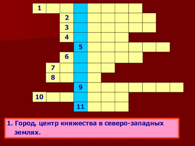 1. Город, центр княжества в северо-западных землях.