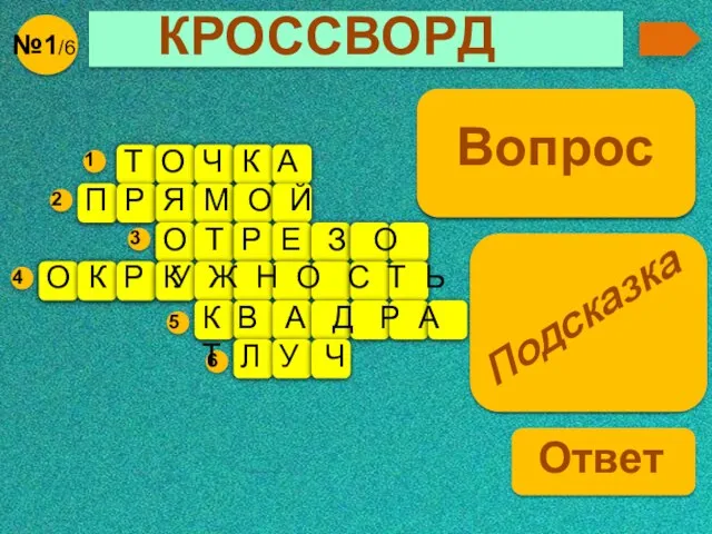 КРОССВОРД Л У Ч Т О Ч К А П Р