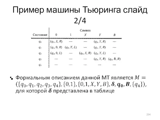 Пример машины Тьюринга слайд 2/4