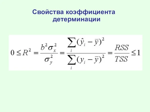 Свойства коэффициента детерминации