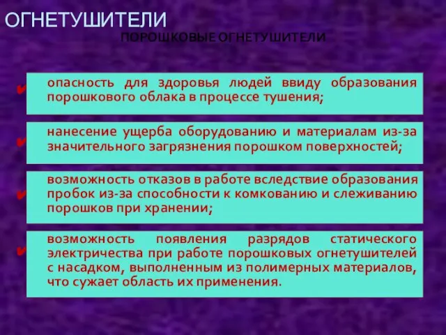 ОГНЕТУШИТЕЛИ ПОРОШКОВЫЕ ОГНЕТУШИТЕЛИ . . . . опасность для здоровья людей