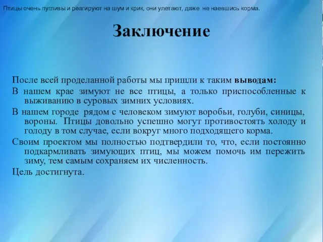 Заключение После всей проделанной работы мы пришли к таким выводам: В