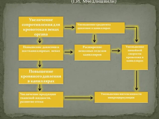 Изменения микроциркуляции при венозном застое крови (Г.И. Мчедлишвили)