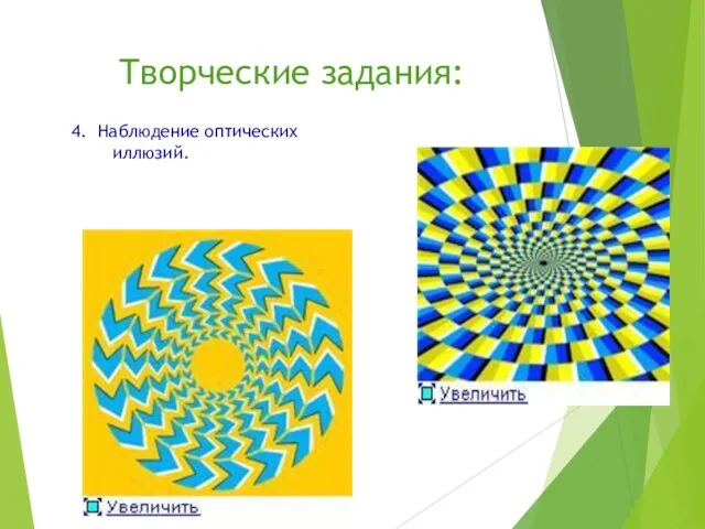 Творческие задания: 4. Наблюдение оптических иллюзий.