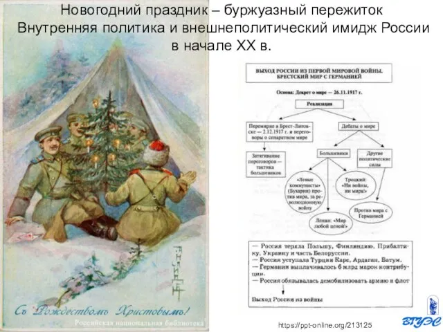 https://ppt-online.org/213125 Новогодний праздник – буржуазный пережиток Внутренняя политика и внешнеполитический имидж России в начале ХХ в.