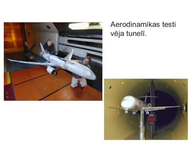 Aerodinamikas testi vēja tunelī.