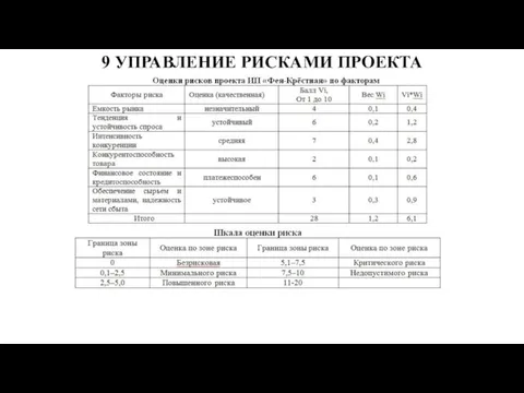 9 УПРАВЛЕНИЕ РИСКАМИ ПРОЕКТА