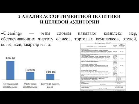 2 АНАЛИЗ АССОРТИМЕНТНОЙ ПОЛИТИКИ И ЦЕЛЕВОЙ АУДИТОРИИ «Cleaning» — этим словом