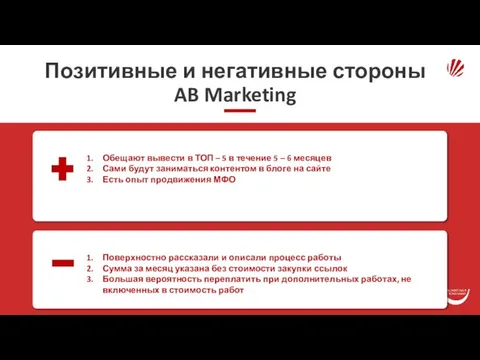 Позитивные и негативные стороны AB Marketing Support children