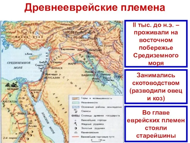 Древнееврейские племена II тыс. до н.э. – проживали на восточном побережье