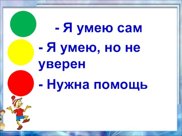 - Я умею сам - Я умею, но не уверен - Нужна помощь