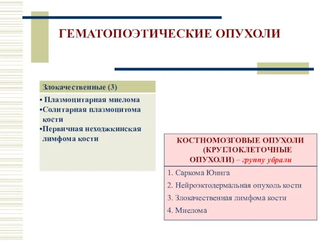 1. Саркома Юинга 2. Нейроэктодермальная опухоль кости 3. Злокачественная лимфома кости