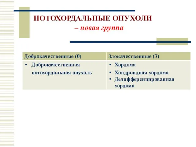 НОТОХОРДАЛЬНЫЕ ОПУХОЛИ – новая группа