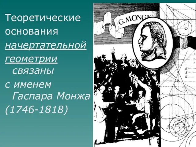 Теоретические основания начертательной геометрии связаны с именем Гаспара Монжа (1746-1818)